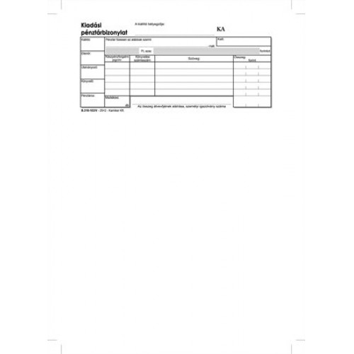 Kiadási pénztárbizonylat 25x2 Victoria B.318-103 darab!