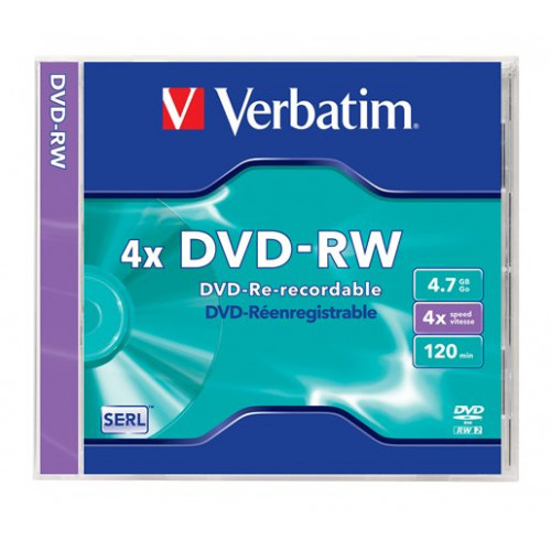 DVD-RW lemez újraírható 4,7GB 4x normál tok Verbatim