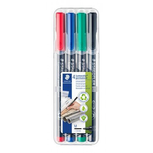 Alkoholos marker készlet OHP 1mm Staedtler 317 M 4 különböző szín