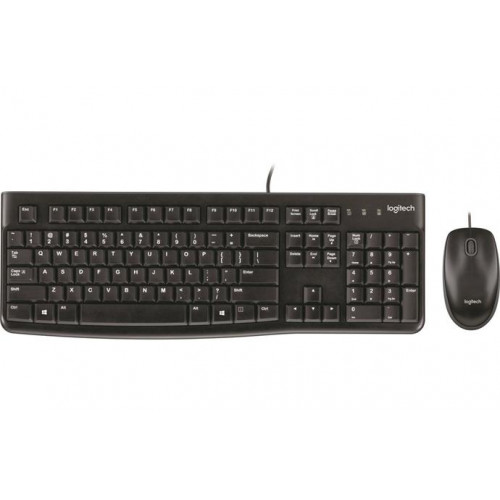 Egér- és billentyűzet készlet vezetékes Logitech MK120 fekete