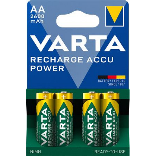 Tölthető elem AA ceruza 4x2600mAh előtöltött Varta Power