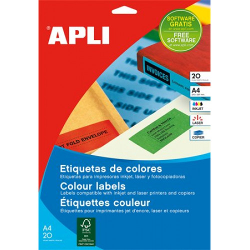 Etikett 105x148mm színes Apli zöld 80 etikett/csomag