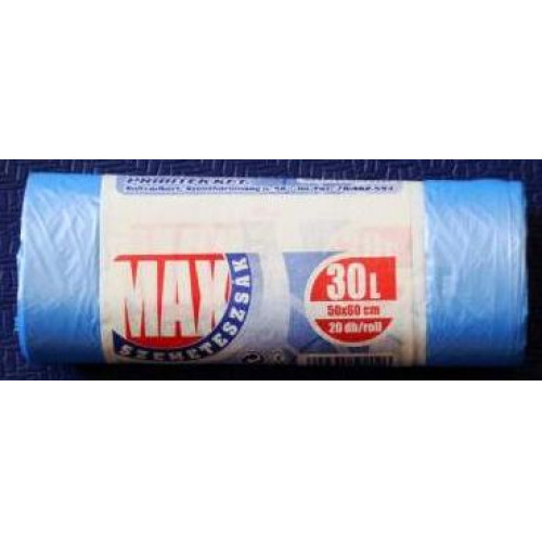 Szemeteszsák 30l kék (49x55cm) 20db Max