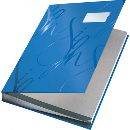 Aláírókönyv A4 18 részes karton Leitz Design kék