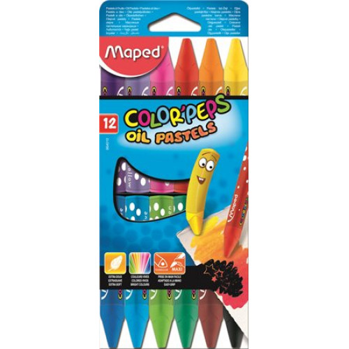 Olajpasztell kréta Maped ColorPeps 12 különböző szín