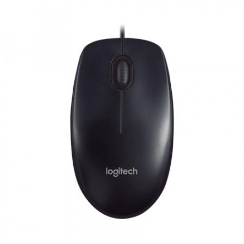 Egér vezetékes optikai normál méret USB Logitech M90 fekete