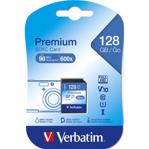 Memóriakártya SDXC 128GB Class 10 Verbatim Premium