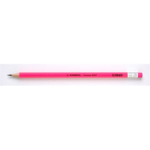 Grafitceruza radírral HB hatszögletű Stabilo Swano Neon rózsaszín
