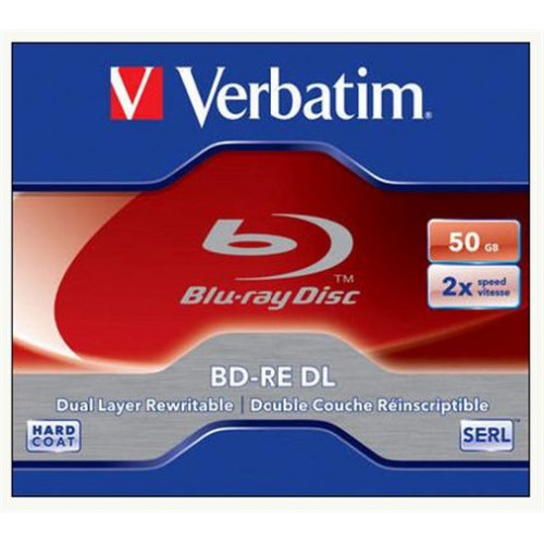 BD-RE BluRay lemez kétrétegű újraírható 50GB 2x normál tok Verbatim