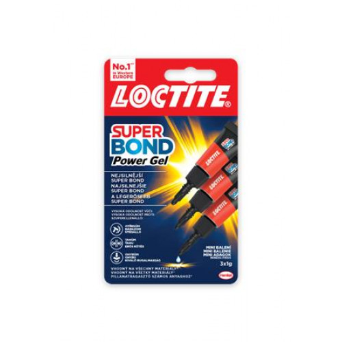 Pillanatragasztó gél 3x1g Henkel Loctite Super Bond POWER Gél Mini Trio