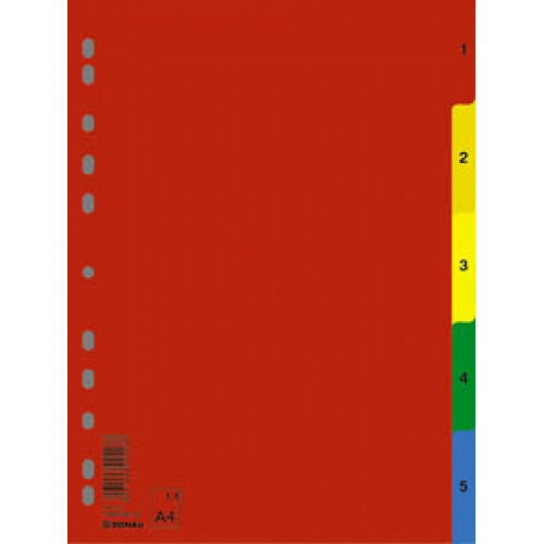 Regiszter műanyag A4 1-5 Donau színes