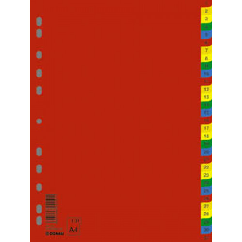 Regiszter műanyag A4 1-31 Donau színes