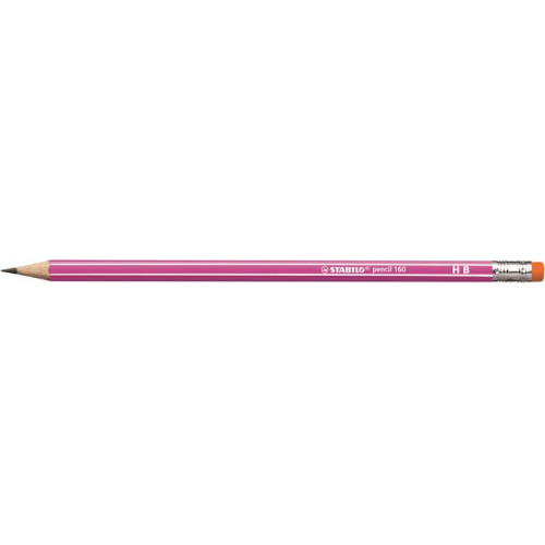 Grafitceruza radírral HB hatszögletű neon ceruzatest Stabilo 160 rózsaszín