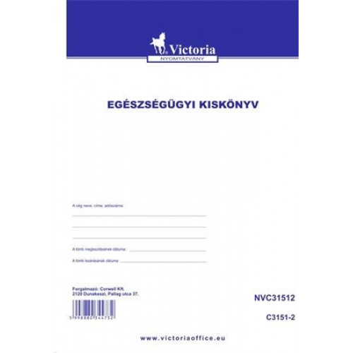 Egészségügyi kiskönyv A6 Victoria C.3151-2 darab!