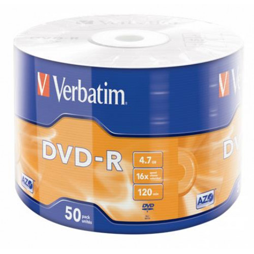 DVD-R lemez 4,7GB 16x zsugor csomaglás Verbatim