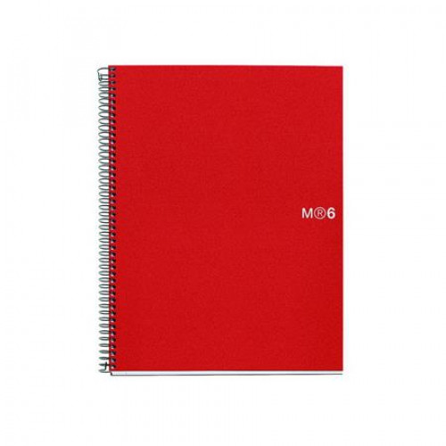 Spirálfüzet A5 vonalas 150 lap Note book 6 piros Miquelrius