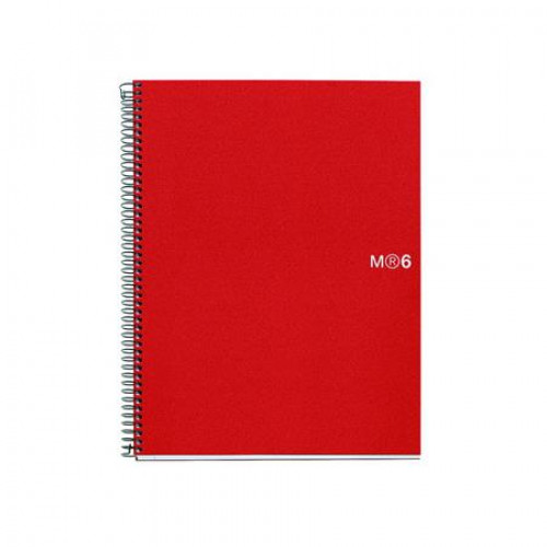 Spirálfüzet A4 kockás 150 lap Note Book 6 piros Miquelrius