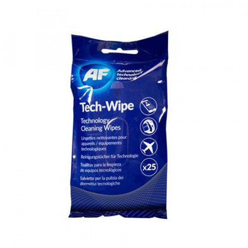 Tisztítókendő képernyőhöz alkoholmentes nedves 25 db AF Tech-wipes