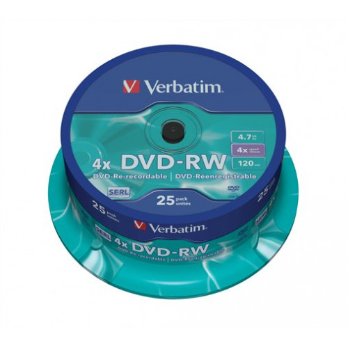 DVD-RW lemez újraírható 4,7GB 4x hengeren Verbatim