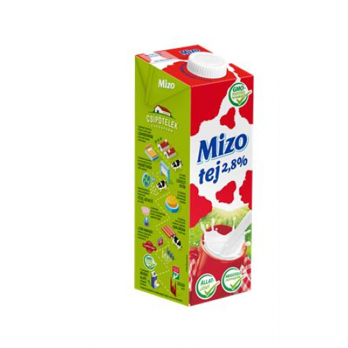 Tartós tej visszazárható dobozban 2,8  1l Mizo