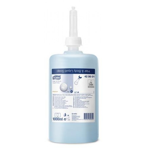 Folyékony szappan 1L S1 rendszer Tork Premium krémszappan tusoláshoz világoskék (420601)