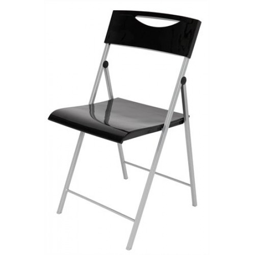 Összecsukható szék műanyag Alba Smile fekete