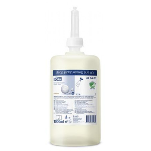 Folyékony szappan 1L S1 rendszer Tork Premium ipari Olaj és zsíroldó illatmentes átlátszó (420401)