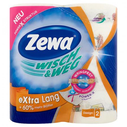 Zewa Háztartási papírtörlő 2 rétegű 72 lap 2 tekercsesWisch&Weg extra lang