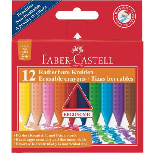 Zsírkréta háromszögletű Faber-Castell Grip 12 különböző szín