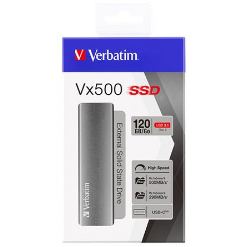 SSD (külső memória) 120 GB USB 3.1 Verbatim Vx500 szürke