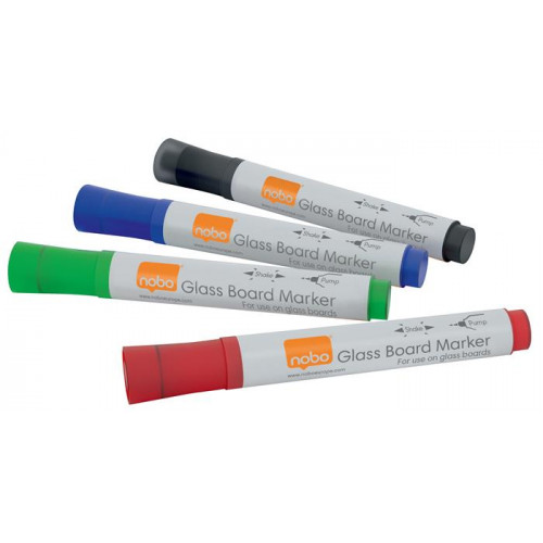 Üvegtábla marker készlet Nobo 4 különböző szín