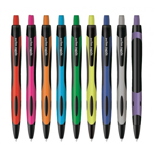 Spoko Golyóstoll 0,5mm nyomógombos vegyes tolltest Easy InkActive kék