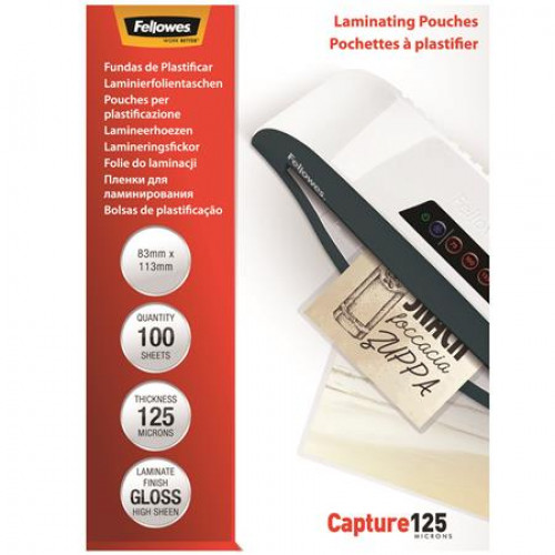 Fellowes Meleglamináló fólia 125 mikron 83x113mm fényes 
