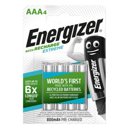 Tölthető elem AAA mikro 4x800mAh előtöltött Energizer Extreme