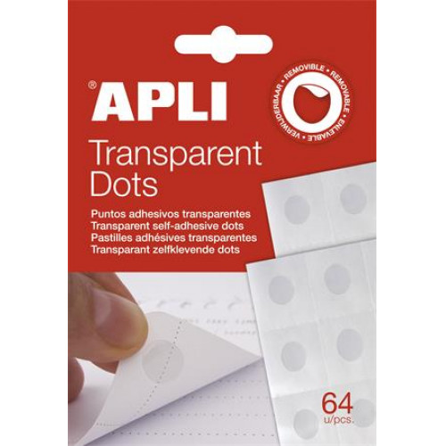 Apli Ragasztókorong eltávolíthatóTransparent Dots átlátszó
