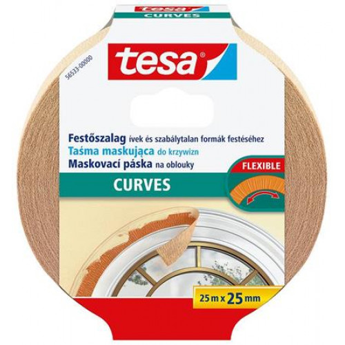 Festő- és mázolószalag ívekhez 25mmx25m Tesa Perfect Curves