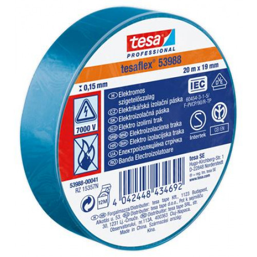 Szigetelőszalag 19mmx20m Tesa Professional kék
