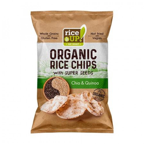 Barnarizs chips 25g Rice Up Bio chia maggal és quinoával