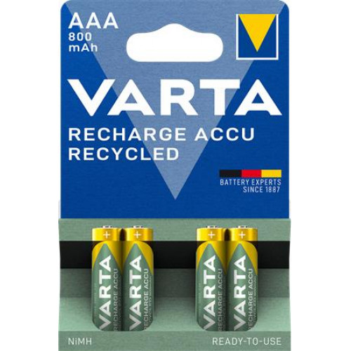 Tölthető elem AAA mikro újrahasznosított 4x800 mAh Varta