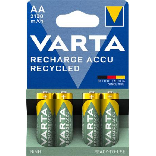 Tölthető elem AA ceruza újrahasznosított 4x2100 mAh Varta