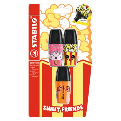 Szövegkiemelő készlet 2-5mm Stabilo Boss Mini Sweet Friends 3 különböző szín