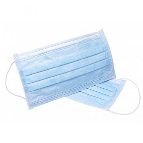Egészségügyi maszk papír háromrétegű gumis kék
