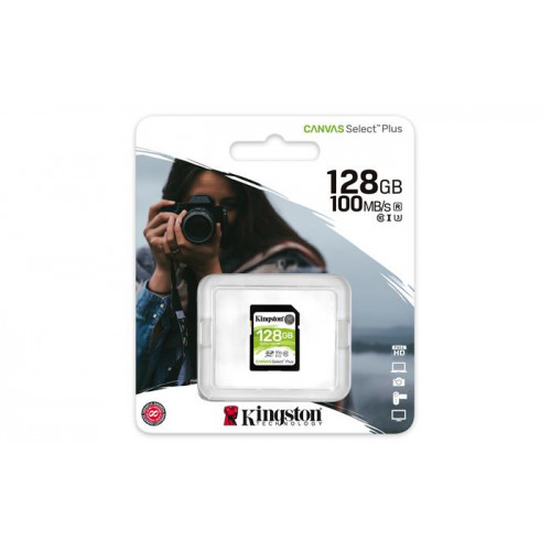 Memóriakártya SDXC 128GB CL10/UHS-I/U3/V30 Kingston Canvas Select Plus