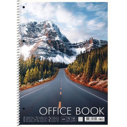 Spirálfüzet A4+ kockás 80 lap Shkolyaryk Office book vegyes