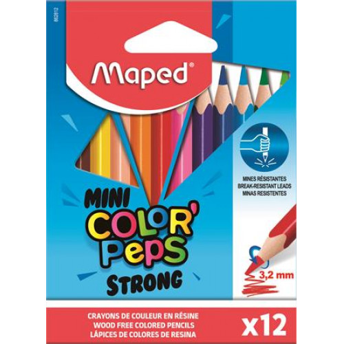 Színes ceruza készlet háromszögletű Maped Mini Color Peps Strong 12 különböző szín