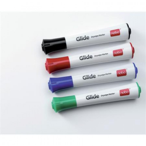 Tábla- és flipchart marker készlet 3mm kúpos Nobo Glide 4 különböző szín