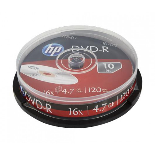 DVD+R lemez 4,7 GB 16x 10db hengeren Hp