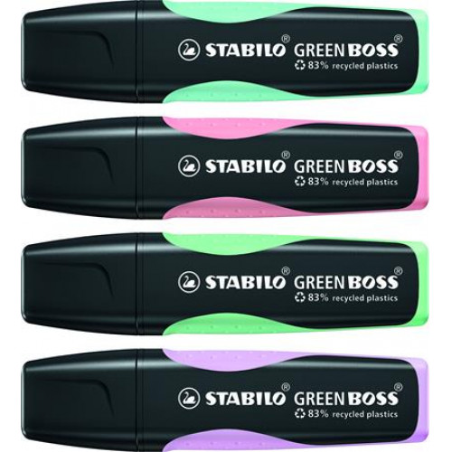 Szövegkiemelő készlet 2-5mm Stabilo Green Boss Pastel 4 különböző szín