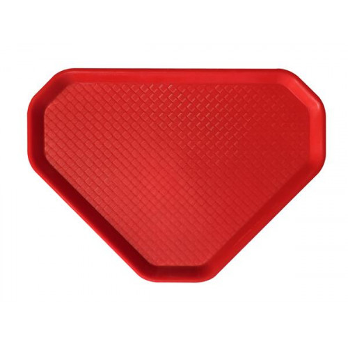 Önkiszolgáló tálca háromszögletű műanyag éttermi piros 47,5x34cm