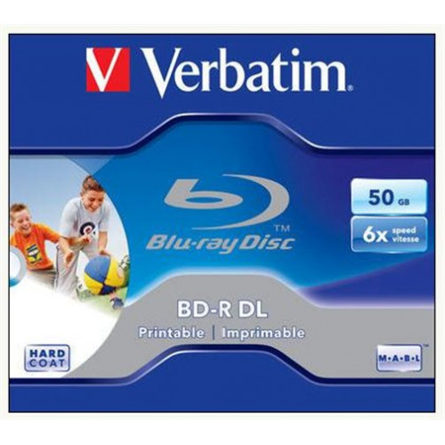 BD-R BluRay lemez kétrétegű nyomtatható 50GB 6x normál tok Verbatim
